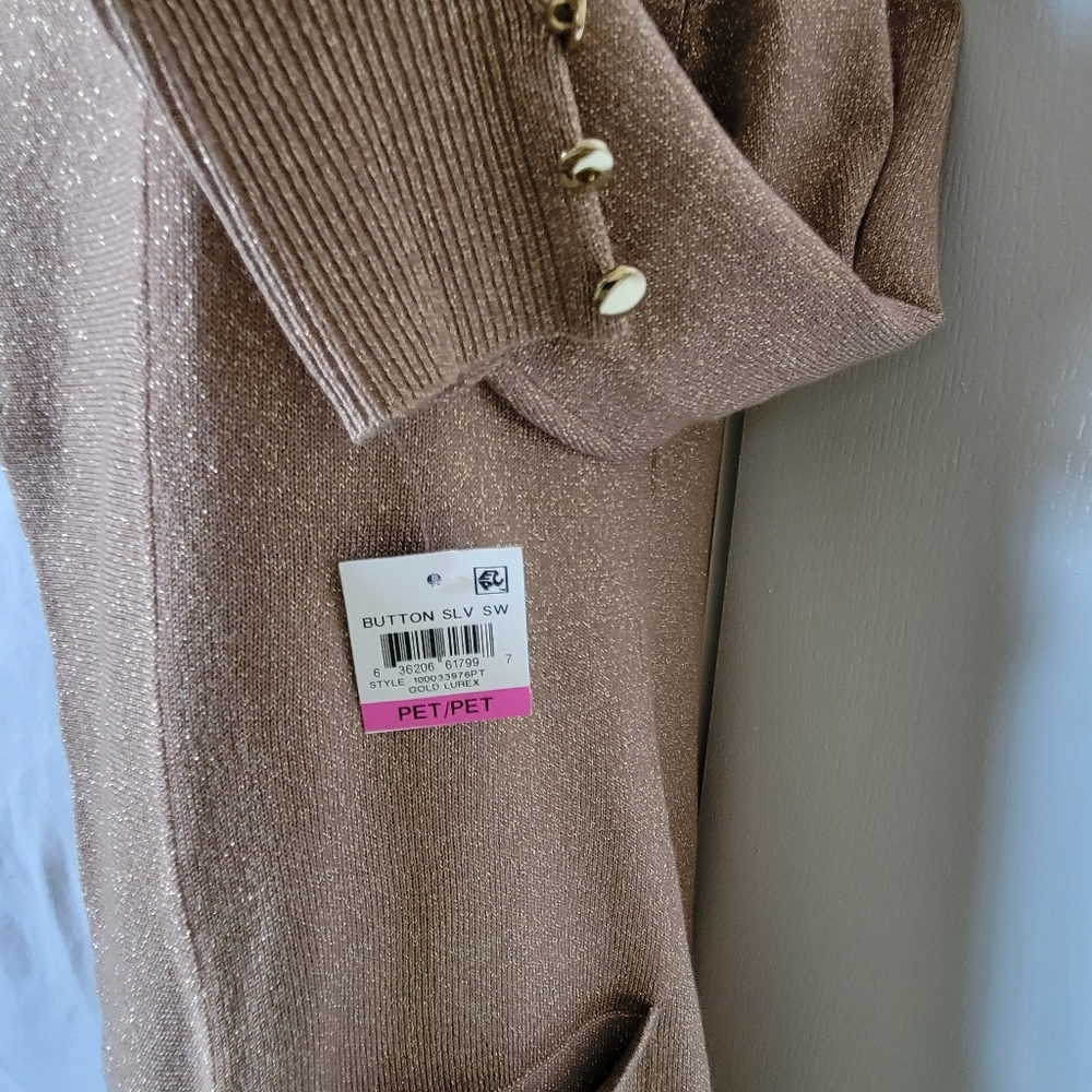 JM colección, gold cardigan, size PP, small, NWT - Picture 5 of 6